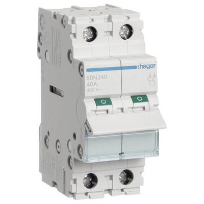 Ausschalter 2polig 40 A 2 Schließer 400 V Hager SBN240