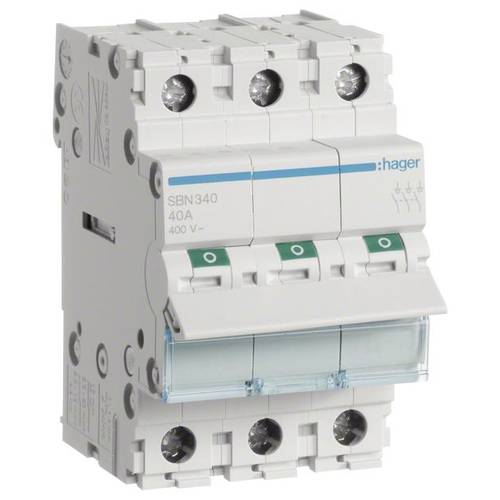 Ausschalter 3polig 40 A 3 Schließer 400 V Hager SBN340