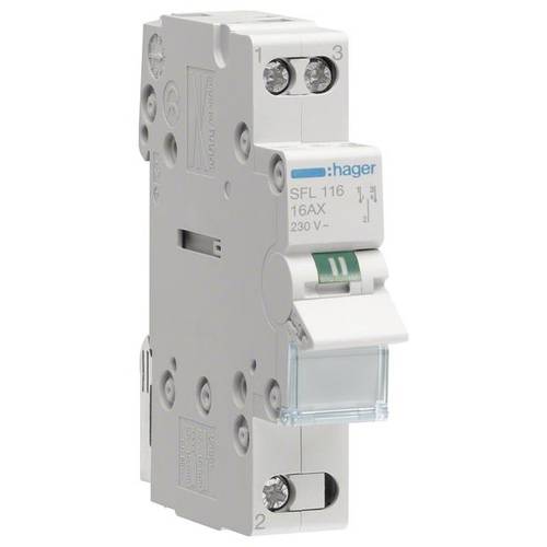 Wechselschalter Weiß 1polig 16 A 1 Wechsler 230 V Hager SFL116