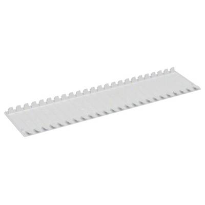 Weiße Patchwerkzeugleiste mit Haken, dient zur Kabelführung in Netzwerk- oder Server-Racks.