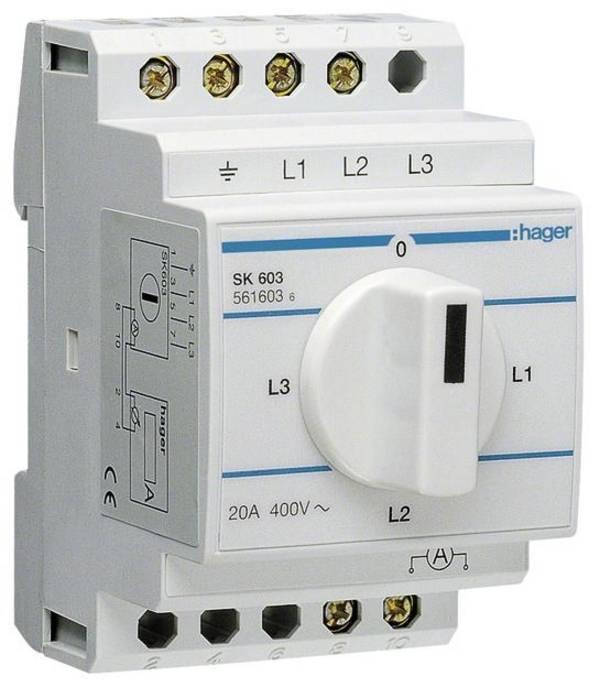 Hager Umschalter f.Amperemeter SK603