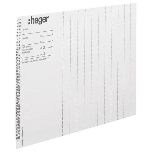 Hager ZZ90B Beschriftungsbögen Weiß 1 St.