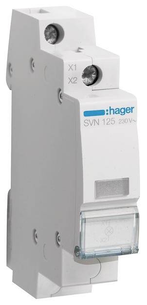HAGER ELEKTRO Hager LED-Leuchtmelder klar SVN125 230VAC 1PLE