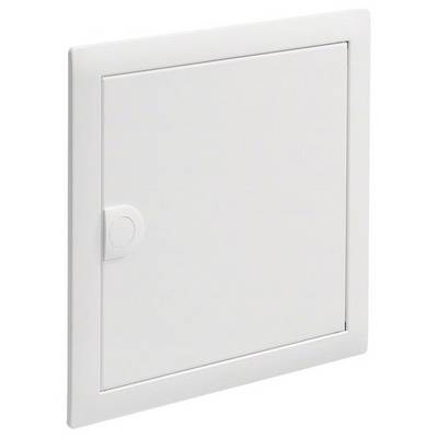 Quadratische weiße Revisionstür mit einfachem Griff, geeignet für den Zugang zu Wand- oder Deckenöffnungen für Wartungsarbeiten.
