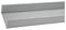 Metallische Dachrinne aus Aluminium, silberfarben, in Profilansicht. Dient zur Ableitung von Regenwasser von Dächern.