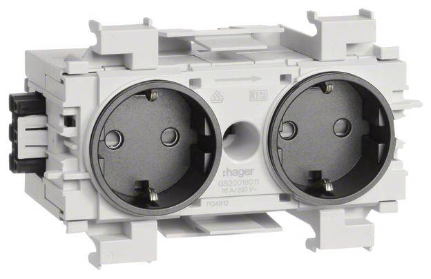 Thumbnail - GS20019011 Elektro-Sockelleisten-Zubehör Tehalit Steckdosencontainer Schwarz 1 St.