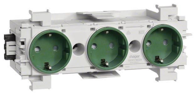 GS30016029 Elektro-Sockelleisten-Zubehör Tehalit Steckdosencontainer Grün 1 St.