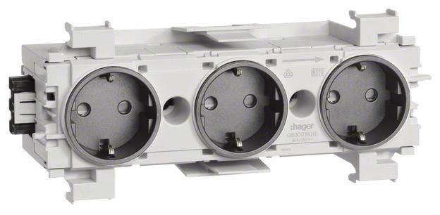 GS30019011 Elektro-Sockelleisten-Zubehör Tehalit Steckdosencontainer Schwarz 1 St.