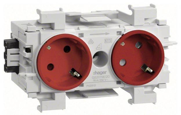 GS20113020 Elektro-Sockelleisten-Zubehör Tehalit Steckdosencontainer Rot 1 St.