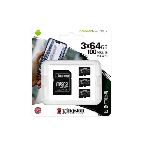 Kingston Canvas Select Plus microSDXC-Karte 64 GB Class 10 UHS-I inkl. SD-Adapter