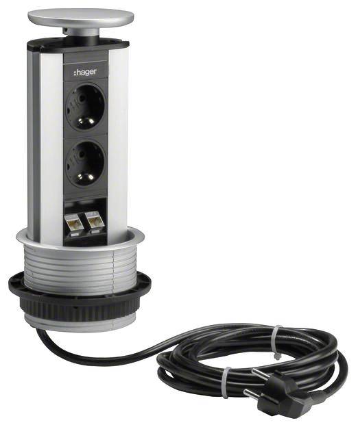 G7044LAN Elektro-Sockelleisten-Zubehör Tehalit Steckdosencontainer Silber 1 St.