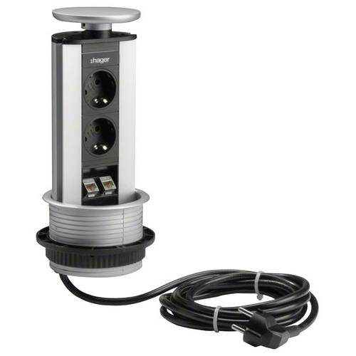 G7044LAN Elektro-Sockelleisten-Zubehör Tehalit Steckdosencontainer Silber 1 St.