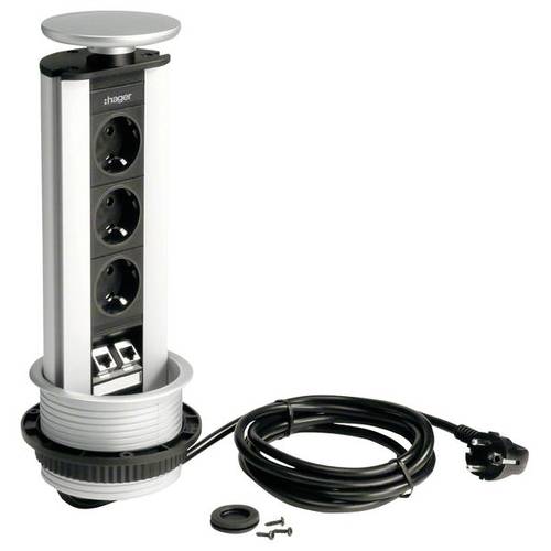 G7045LAN Elektro-Sockelleisten-Zubehör Tehalit Steckdosencontainer Silber 1 St.