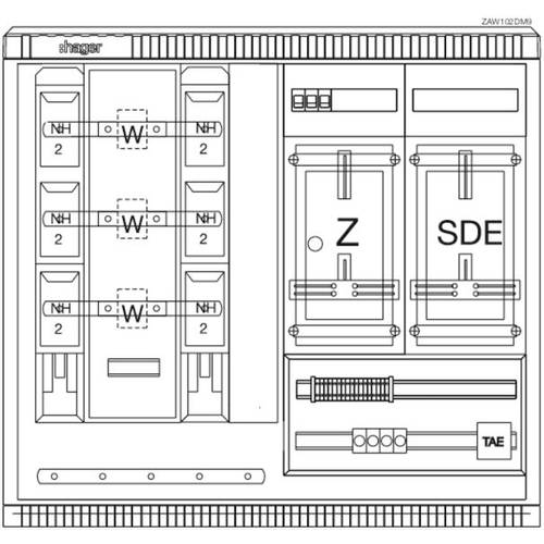 Hager ZAW102DM9 Wandler- und Messschrank Aufputz Inhalt 1 St.