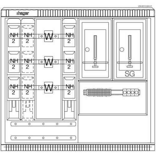 Hager ZAW102AH1 Wandler- und Messschrank Aufputz Inhalt 1 St.