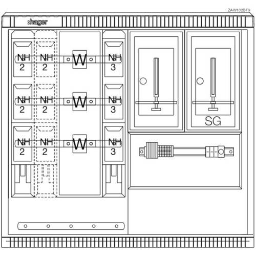 Hager ZAW102BF9 Wandler- und Messschrank Aufputz Inhalt 1 St.