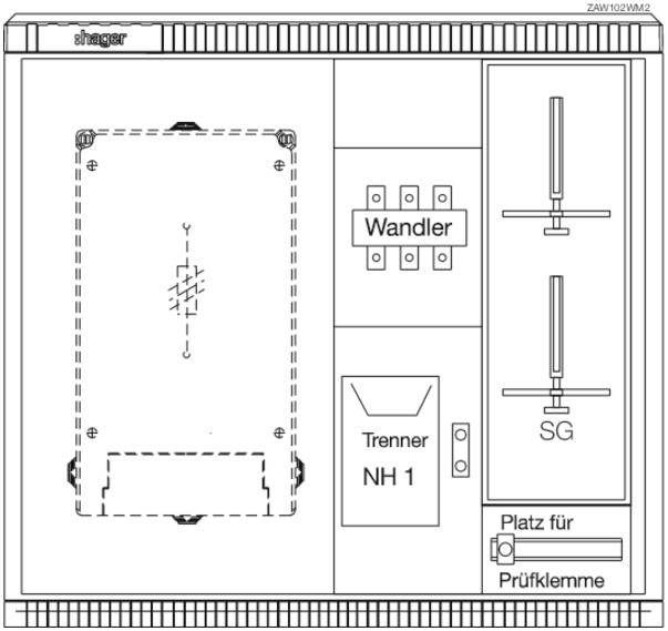 Hager ZAW102WM2 Wandler- und Messschrank Aufputz Inhalt 1 St.