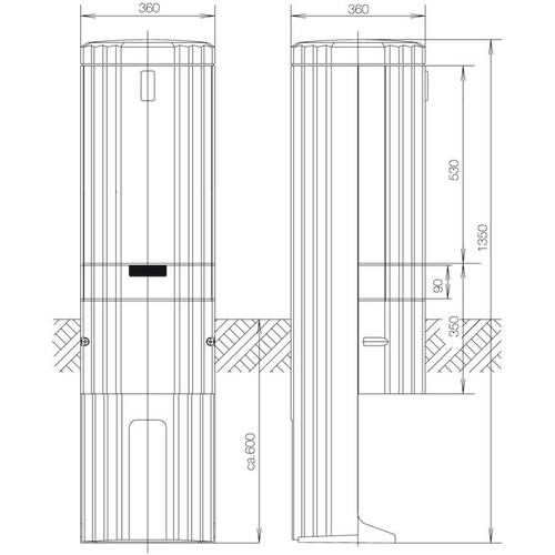 Hager ZAL135A Verteilersäule Grau (RAL 7035) 1 St.