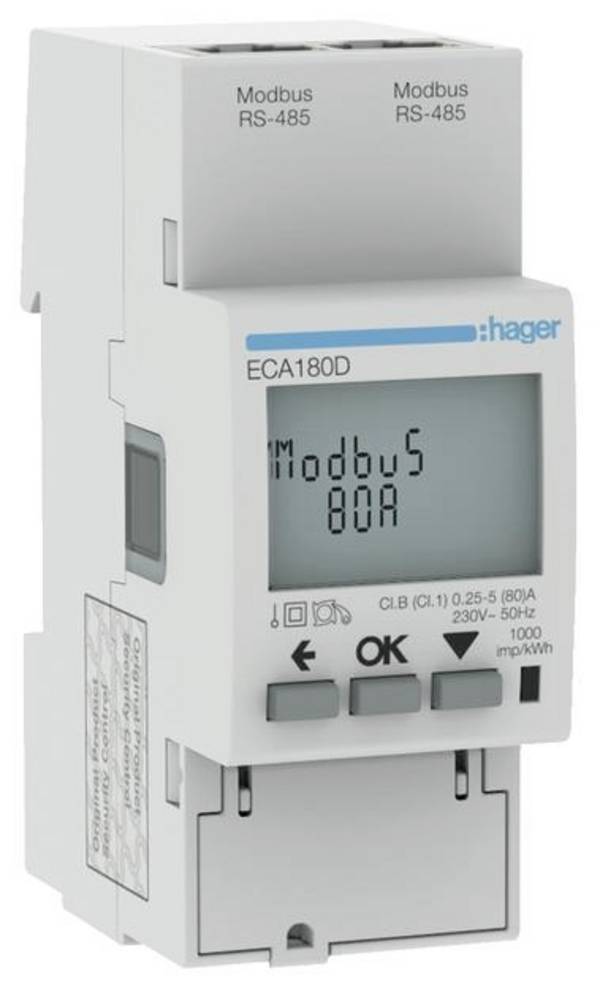 Hager ECA180D ECA180D Wechselstromzähler digital MID-konform: Ja 1 St.