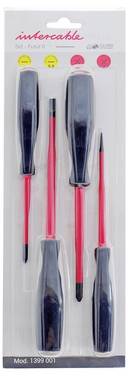 Intercable 1399001 VDE Schraubendreher-Set 4teilig Kreuzschlitz Phillips, Schlitz