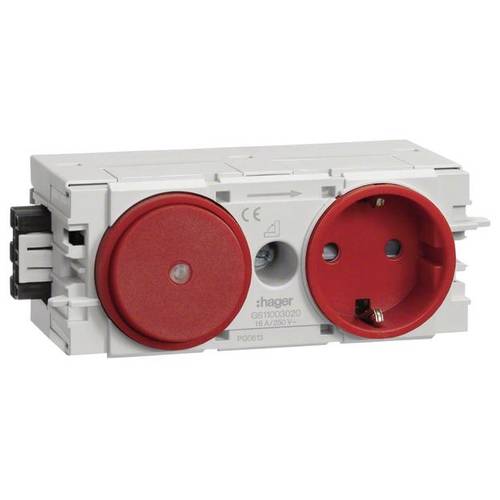 GS11003020 Elektro-Sockelleisten-Zubehör Tehalit Steckdosencontainer Rot 1 St.