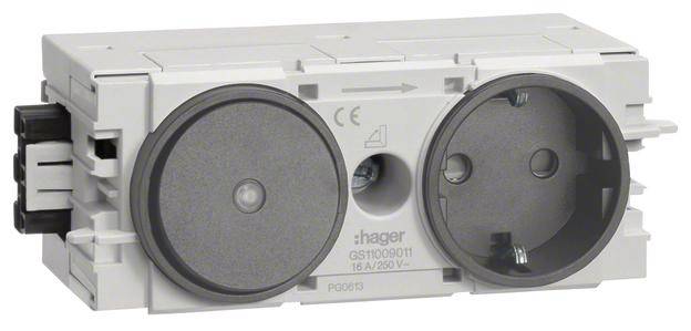 GS11009011 Elektro-Sockelleisten-Zubehör Tehalit Steckdosencontainer Schwarz 1 St.