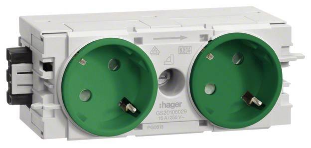 GS20106029 Elektro-Sockelleisten-Zubehör GS20106029 Steckdosencontainer Grün 1 St.