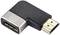 Ein HDMI-Winkeladapter, der ein HDMI-Kabel um 90 Grad abknickt, um Platz zu sparen und die Kabelverbindung zu erleichtern.