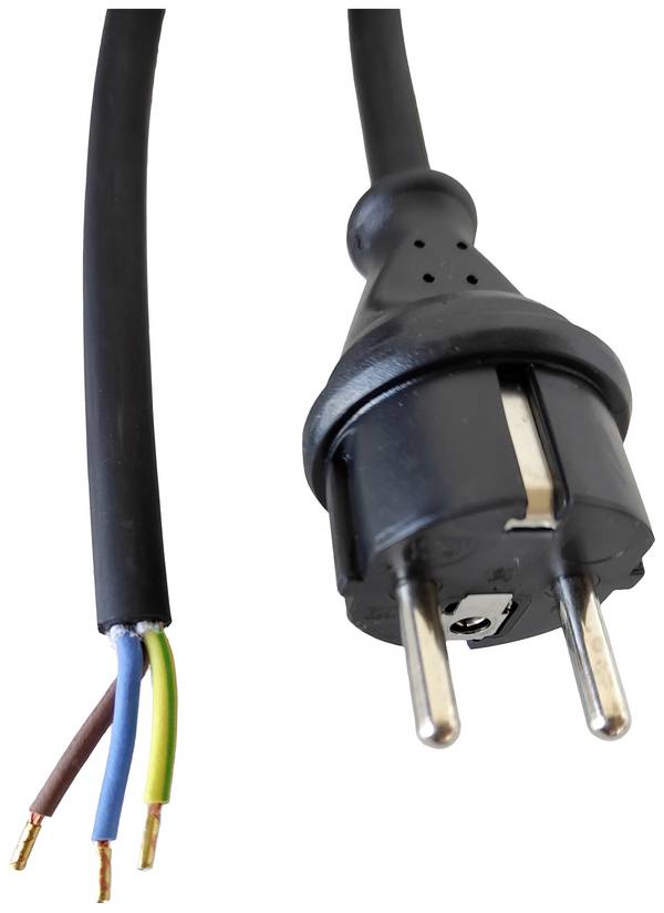 HELU 86741-1 Strom Netzkabel Schwarz 3 m