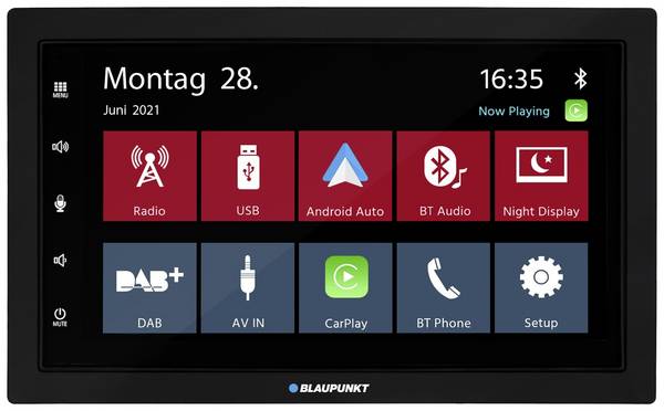 Blaupunkt Mannheim 600 DAB Doppel-DIN Moniceiver Android Auto™, Anschluss für Lenkradfernbedienung, Anschluss für Rückfahrkamera, Apple CarPlay, Bluetooth®-Freisprecheinrichtung, DAB+ Tuner, inkl. Fernbedienung