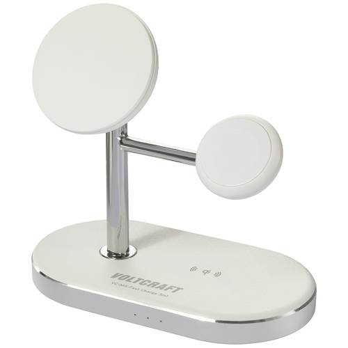 VOLTCRAFT Induktions-Ladeadapter 1.12 A VC-MS-Fast Charge 3in1 VC-14134090 Ausgänge Induktionslade-Standard Weiß-Silber