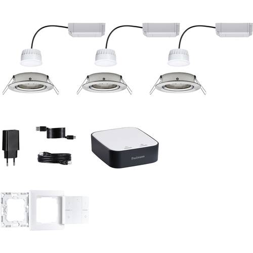 5181 smik Gateway + EBL Nova RGBW Paulmann Home Paket Smart Home System 15.6 W Warmweiß bis Tageslichtweiß, RGBW Eisen (...