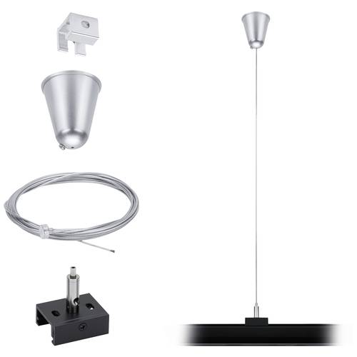 Paulmann Niedervolt-Seilsystem-Komponente Deckenabhängung Schwarz 95585 ProRail3 Steel Wire Suspension