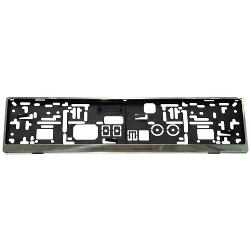 HP Autozubehör Edelstahl Edelstahl, Kunststoff Kennzeichenhalter Edelstahl, Schwarz (L x B x H) 13.5 x 53 x 1.5 cm