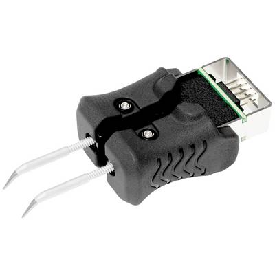 Ein elektrisches Prüfgerät mit zwei Metallspitzen und einem USB-Stecker. Verwendet zur Überprüfung von elektrischen Verbindungen.