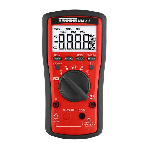 Benning Hand-Multimeter kalibriert (DAkkS-akkreditiertes Labor) digital CAT II 1000 V, CAT III 600 V, CAT IV 300 V Anzei...