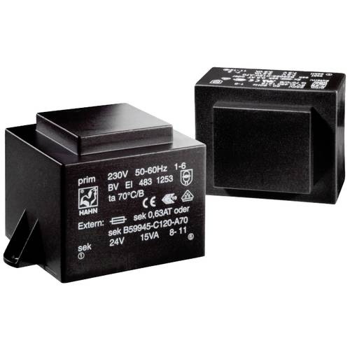 Thumbnail - Hahn BV EI 481 1184 Printtransformator 1 x 230 V 1 x 15 V/AC 10.0 VA