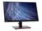 Ein Computerbildschirm mit leuchtenden blauen und weißen Liniendesign auf dem Display. Der Monitor hat einen schmalen Rahmen und ist auf einem schwarzen Standfuß montiert.