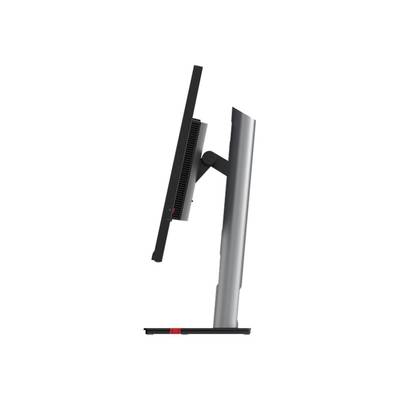 Ein Computermonitor von der Seite, zeigt verstellbaren Ständer mit schlankem Design.