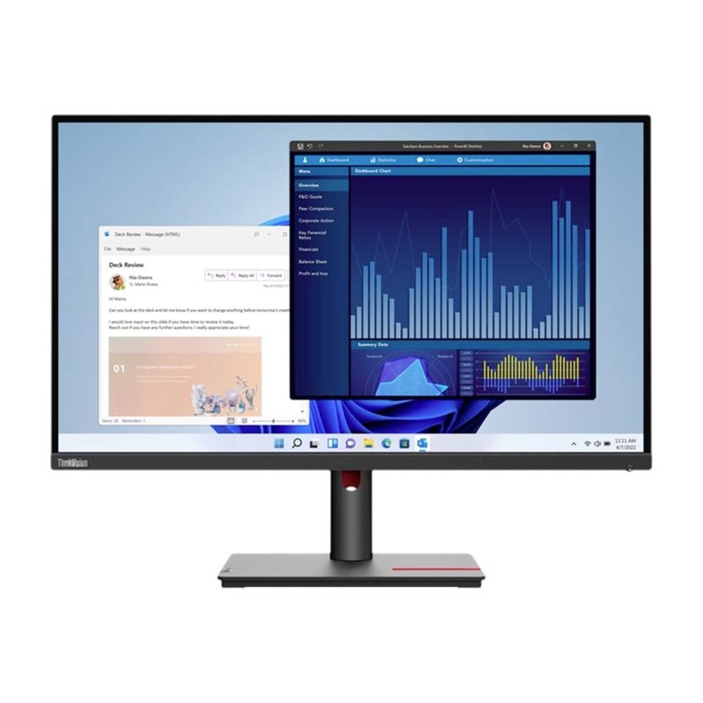 Lenovo ThinkVision T27p-30 LED-monitor Energielabel F (A - G) 68.6 cm (27 inch) 3840 x 2160 Pixel 16:9 4 ms DisplayPort, Audio-Line-out, HDMI, USB-C IPS LED
