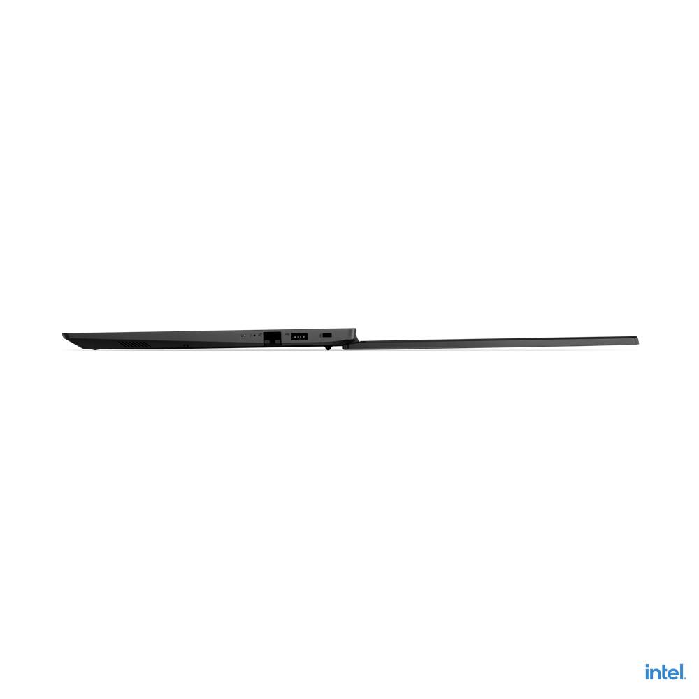 'Dünnes Laptop-Profil in Seitenansicht, zeigt USB- und HDMI-Anschlüsse.'