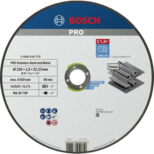 Bosch Accessories Standard for Inox 2608619773 Trennscheibe gerade 230 mm 1 St. Stahl