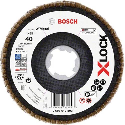 Bosch Accessories 2608619803 X551 Fächerschleifscheibe Durchmesser 125 mm Bohrungs-Ø 22.23 mm 1 St.