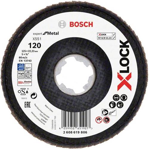 Thumbnail - Bosch Accessories 2608619806 X551 Fächerschleifscheibe Durchmesser 125 mm Bohrungs-Ø 22.23 mm 1 St.