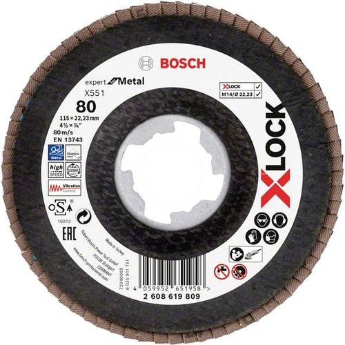 Bosch Accessories 2608619809 X551 Fächerschleifscheibe Durchmesser 115 mm Bohrungs-Ø 22.23 mm 1 St.
