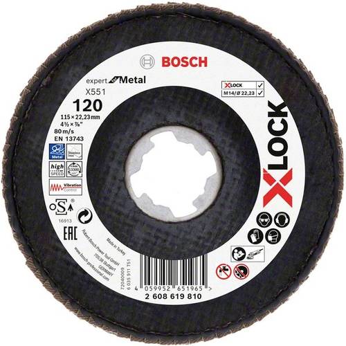Thumbnail - Bosch Accessories 2608619810 X551 Fächerschleifscheibe Durchmesser 115 mm Bohrungs-Ø 22.23 mm 1 St.