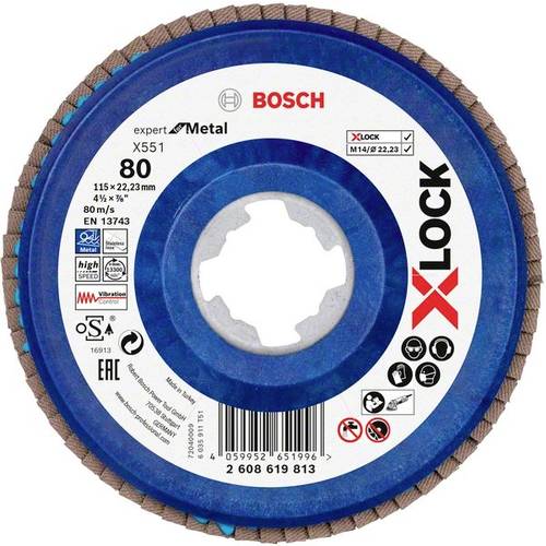 Thumbnail - Bosch Accessories 2608619813 X551 Fächerschleifscheibe Durchmesser 115 mm Bohrungs-Ø 22.23 mm 1 St.