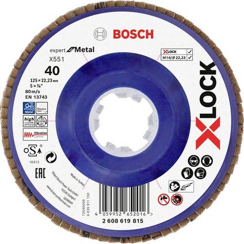 Bosch Accessories 2608619815 X551 Fächerschleifscheibe Durchmesser 125 mm Bohrungs-Ø 22.23 mm 1 St.