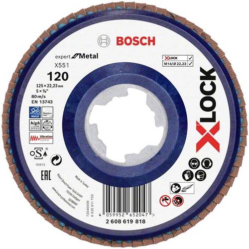 Bosch Accessories 2608619818 X551 Fächerschleifscheibe Durchmesser 125 mm Bohrungs-Ø 22.23 mm 1 St.