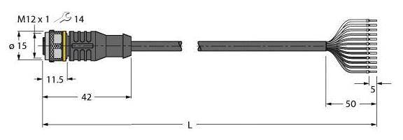 Turck Aktuator- u. Sensorleitung RKC12T-10/TXL